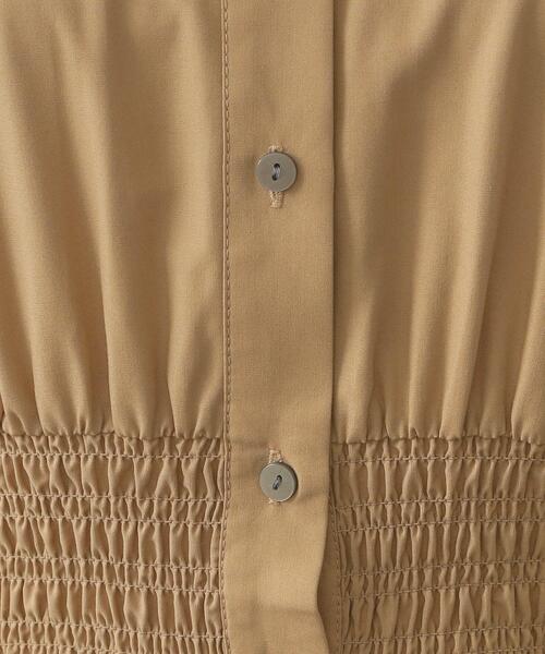 OPAQUE.CLIP（オペークドットクリップ）の「シャーリングフィット＆フレアシャツワンピース【洗濯機洗い可】（ワンピース・レディース・ネイビー/ブラウン系その他/ベージュ・42/40/36/38）」の15枚目の写真