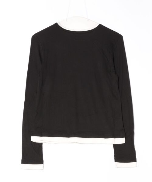 Lace Ladies(レースレディース)の「ウール ブレンド 配色 レイヤード風 トップス(Tシャツ/カットソー・レディース・ブラック/グレイッシュベージュ/ホワイト/ライトグレー/グリーン/ダークグレー・FREE)」の7枚目の写真