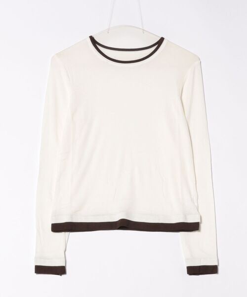 Lace Ladies(レースレディース)の「ウール ブレンド 配色 レイヤード風 トップス(Tシャツ/カットソー・レディース・ブラック/グレイッシュベージュ/ホワイト/ライトグレー/グリーン/ダークグレー・FREE)」の20枚目の写真