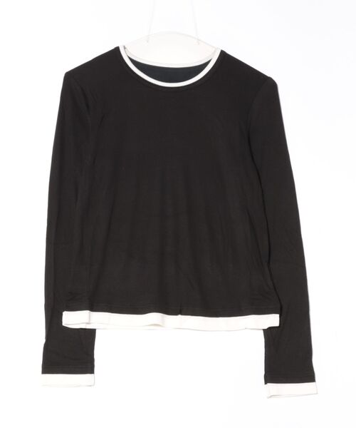 Lace Ladies(レースレディース)の「ウール ブレンド 配色 レイヤード風 トップス(Tシャツ/カットソー・レディース・ブラック/グレイッシュベージュ/ホワイト/ライトグレー/グリーン/ダークグレー・FREE)」の19枚目の写真