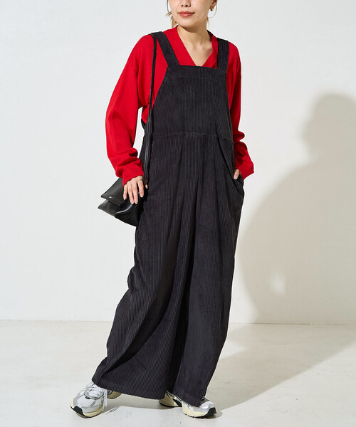 FREAK'S STORE（フリークスストア）の「限定展開　カット コーデュロイ サロペット（サロペット/オーバーオール・レディース・ベージュ/ネイビー/ブラウン/ブラック/ナチュラル・ﾌﾘ-/MEDIUM）」の11枚目の写真