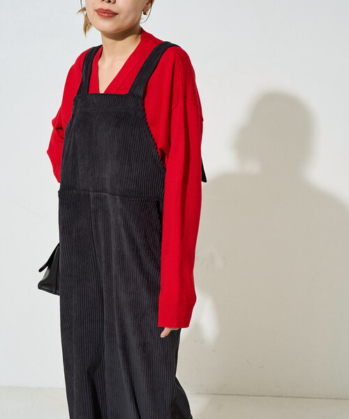 FREAK'S STORE（フリークスストア）の「限定展開　カット コーデュロイ サロペット（サロペット/オーバーオール・レディース・ベージュ/ネイビー/ブラウン/ブラック/ナチュラル・ﾌﾘ-/MEDIUM）」の16枚目の写真