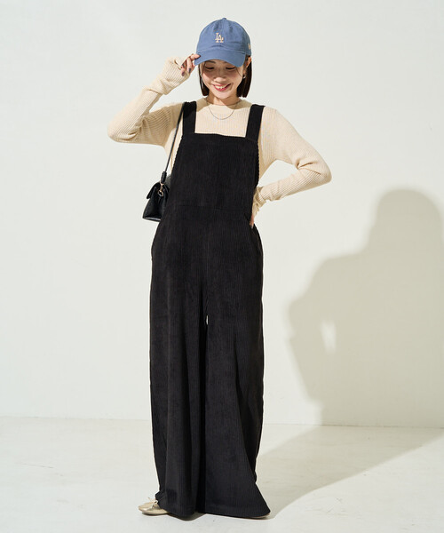 FREAK'S STORE（フリークスストア）の「限定展開　カット コーデュロイ サロペット（サロペット/オーバーオール・レディース・ベージュ/ネイビー/ブラウン/ブラック/ナチュラル・ﾌﾘ-/MEDIUM）」の18枚目の写真