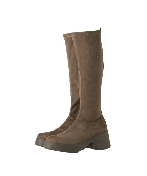 +diana（プラスダイアナ）の「【軽量】厚底ストレッチロングブーツ（ブーツ・レディース・ダークベージュ/ブラック・21.5cm/22.0cm/22.5cm/23.0cm/23.5cm/24.0cm/24.5cm/25.0cm/25.5cm）」の11枚目の写真