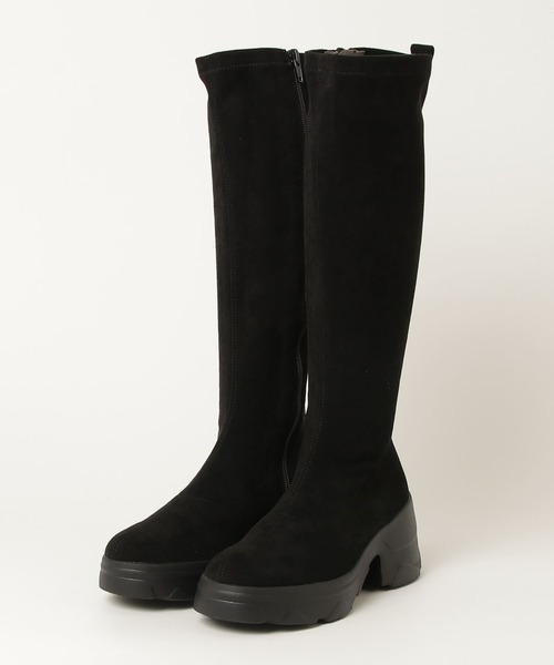 +diana（プラスダイアナ）の「【軽量】厚底ストレッチロングブーツ（ブーツ・レディース・ダークベージュ/ブラック・21.5cm/22.0cm/22.5cm/23.0cm/23.5cm/24.0cm/24.5cm/25.0cm/25.5cm）」の19枚目の写真