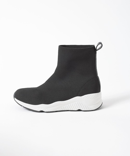 BAYFLOW（ベイフロー）の「【撥水加工/23～25㎝展開】スニーカーブーツ / ニットショートブーツ（ブーツ・レディース・ブラック×ホワイト/ブラック系その他/ブラック×ブラック・MEDIUM/X-LARGE/SMALL/LARGE）」の15枚目の写真