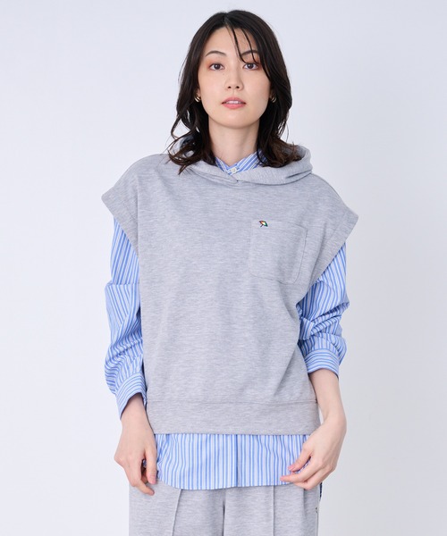 Arnold Palmer（アーノルドパーマー）の「パーカーベスト + シャツ レイヤードセット（アンサンブル・レディース・ブラック/杢グレー/グレイッシュベージュ・L/M/S）」の2枚目の写真