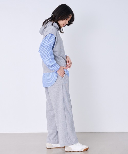 Arnold Palmer（アーノルドパーマー）の「パーカーベスト + シャツ レイヤードセット（アンサンブル・レディース・ブラック/杢グレー/グレイッシュベージュ・L/M/S）」の6枚目の写真