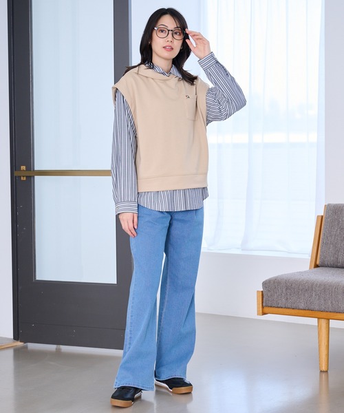 Arnold Palmer（アーノルドパーマー）の「パーカーベスト + シャツ レイヤードセット（アンサンブル・レディース・ブラック/杢グレー/グレイッシュベージュ・L/M/S）」の8枚目の写真