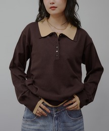 MUHET | layered-look polo knit / レイヤード風ポロニット(ニット/セーター)