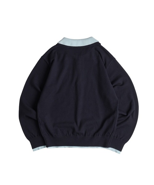 MUHET(ミュエータ)の「layered-look polo knit / レイヤード風ポロニット(ニット/セーター・レディース・ネイビー/ブラウン/チャコールグレー/グレー・FREE)」の7枚目の写真