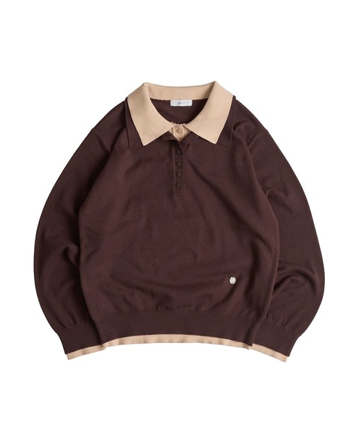 MUHET(ミュエータ)の「layered-look polo knit / レイヤード風ポロニット(ニット/セーター・レディース・ネイビー/ブラウン/チャコールグレー/グレー・FREE)」の20枚目の写真