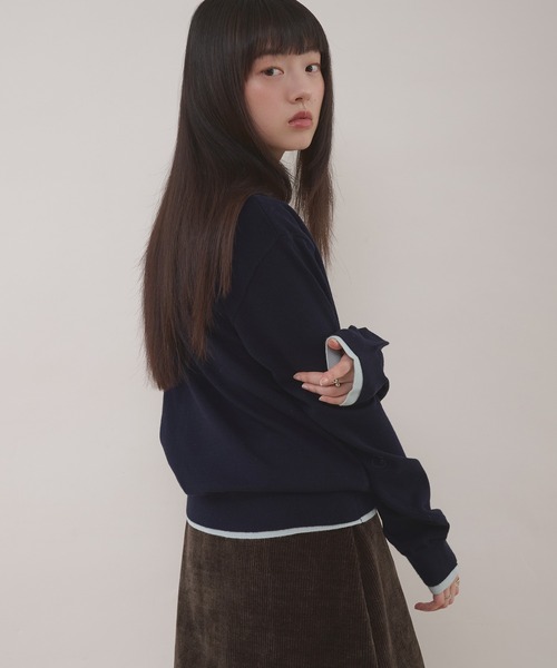 layered-look polo knit / レイヤード風ポロニット（ニット/セーター