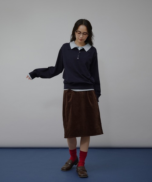 MUHET（ミュエータ）の「layered-look polo knit / レイヤード風
