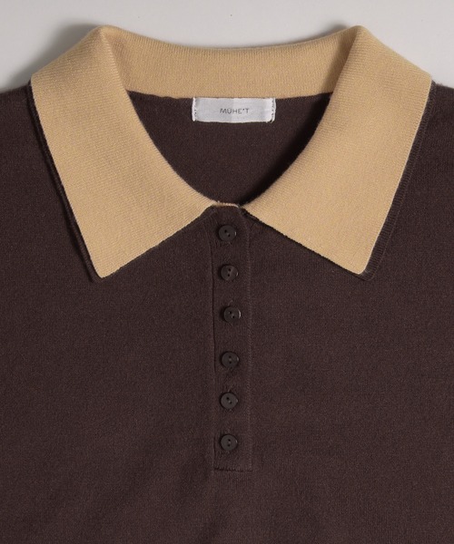 MUHET(ミュエータ)の「layered-look polo knit / レイヤード風ポロニット(ニット/セーター・レディース・ネイビー/ブラウン/チャコールグレー/グレー・FREE)」の22枚目の写真