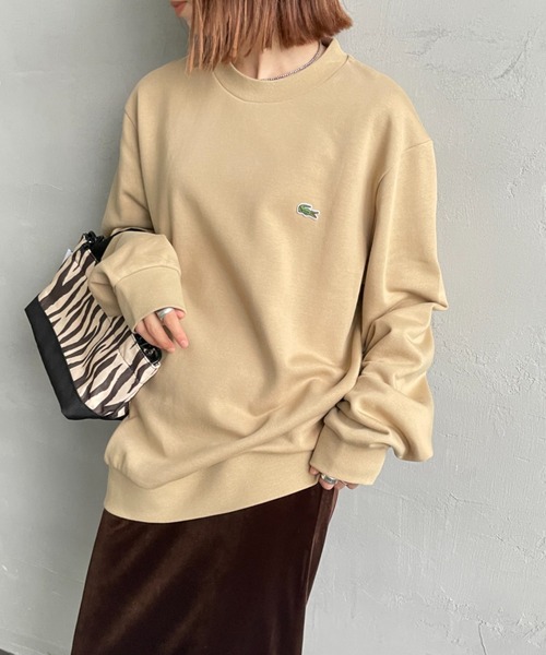 LACOSTE（ラコステ）の「[LACOSTE / ラコステ] ワンポイントロゴ クルーネックスウェット（スウェット・レディース・ブラック/ベージュ/ホワイト・5/4/6）」の10枚目の写真