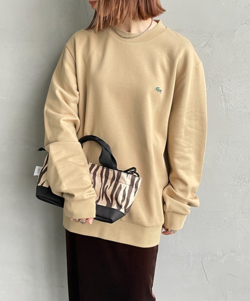 LACOSTE（ラコステ）の「[LACOSTE / ラコステ] ワンポイントロゴ クルーネックスウェット（スウェット・レディース・ブラック/ベージュ/ホワイト・5/4/6）」の11枚目の写真