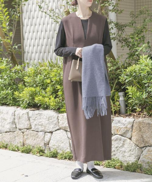 ITEMS URBANRESEARCH（アイテムズ アーバンリサーチ）の「『イージーケア』インナーセットジャンパースカート（ワンピース・レディース・ブラック/ブラウン/ベージュ系その他・FREE）」の3枚目の写真