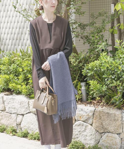 ITEMS URBANRESEARCH（アイテムズ アーバンリサーチ）の「『イージーケア』インナーセットジャンパースカート（ワンピース・レディース・ブラック/ブラウン/ベージュ系その他・FREE）」の12枚目の写真