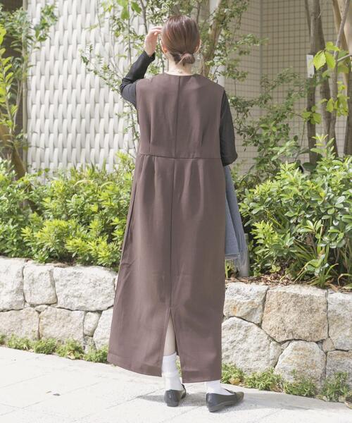 ITEMS URBANRESEARCH（アイテムズ アーバンリサーチ）の「『イージーケア』インナーセットジャンパースカート（ワンピース・レディース・ブラック/ブラウン/ベージュ系その他・FREE）」の14枚目の写真