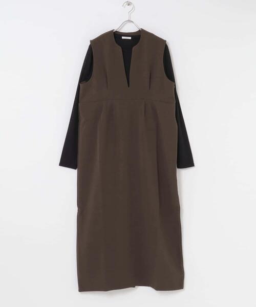 ITEMS URBANRESEARCH（アイテムズ アーバンリサーチ）の「『イージーケア』インナーセットジャンパースカート（ワンピース・レディース・ブラック/ブラウン/ベージュ系その他・FREE）」の15枚目の写真
