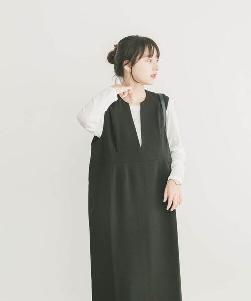 ITEMS URBANRESEARCH（アイテムズ アーバンリサーチ）の「『イージーケア』インナーセットジャンパースカート（ワンピース・レディース・ブラック/ブラウン/ベージュ系その他・FREE）」の22枚目の写真