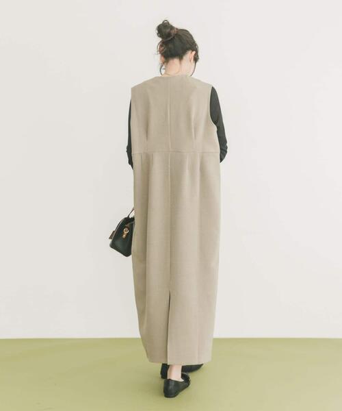 ITEMS URBANRESEARCH（アイテムズ アーバンリサーチ）の「『イージーケア』インナーセットジャンパースカート（ワンピース・レディース・ブラック/ブラウン/ベージュ系その他・FREE）」の7枚目の写真