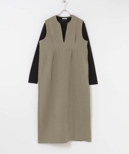 ITEMS URBANRESEARCH（アイテムズ アーバンリサーチ）の「『イージーケア』インナーセットジャンパースカート（ワンピース・レディース・ブラック/ブラウン/ベージュ系その他・FREE）」の8枚目の写真