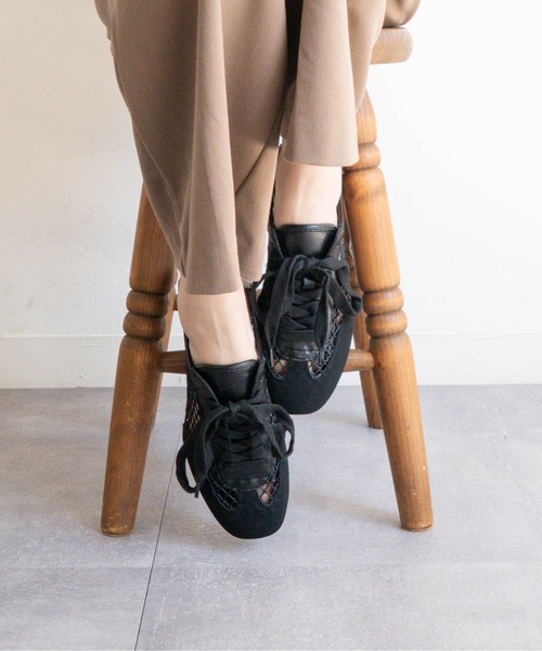 Fabby fabby（ファビィーファビィー）の「メッシュサッカーシューズ（スニーカー・レディース・オフホワイト/ブラック・SMALL/MEDIUM/LARGE）」の13枚目の写真