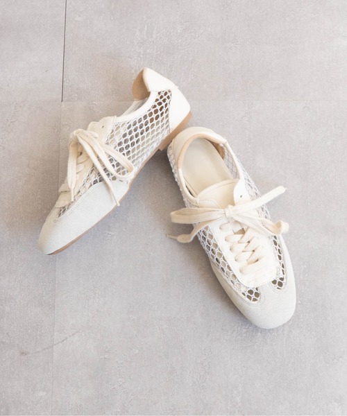 Fabby fabby（ファビィーファビィー）の「メッシュサッカーシューズ（スニーカー・レディース・オフホワイト/ブラック・SMALL/MEDIUM/LARGE）」の10枚目の写真