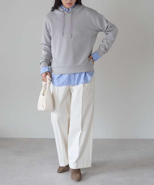 Fizz（フィズ）の「ダンボール脇スリットパーカー（パーカー・レディース・モカ/チャコール/ブラック/アイボリー/グレー/グレイッシュブルー・M）」の18枚目の写真