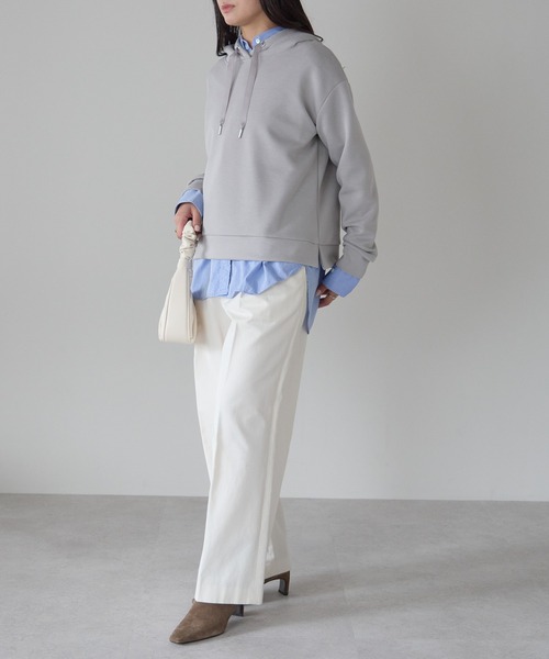 Fizz（フィズ）の「ダンボール脇スリットパーカー（パーカー・レディース・モカ/チャコール/ブラック/アイボリー/グレー/グレイッシュブルー・M）」の19枚目の写真