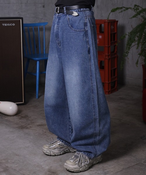 ILL'S（イルズ）の「AW バレルレッグ リジット ウォッシュ カーブパンツ デニムパンツ メンズ レディース ユニセックス 【ILL'S】（デニムパンツ・メンズ・ブラック系その他/ブラック/ブルー系その他/インディゴブルー・M/L）」の10枚目の写真