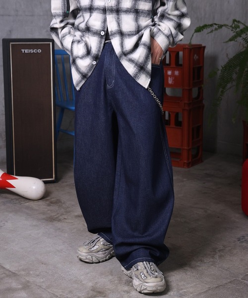 ILL'S（イルズ）の「AW バレルレッグ リジット ウォッシュ カーブパンツ デニムパンツ メンズ レディース ユニセックス 【ILL'S】（デニムパンツ・メンズ・ブラック系その他/ブラック/ブルー系その他/インディゴブルー・M/L）」の19枚目の写真