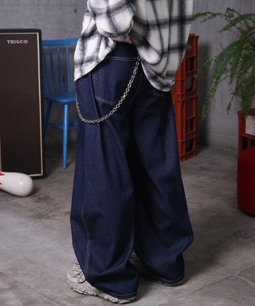 ILL'S（イルズ）の「AW バレルレッグ リジット ウォッシュ カーブパンツ デニムパンツ メンズ レディース ユニセックス 【ILL'S】（デニムパンツ・メンズ・ブラック系その他/ブラック/ブルー系その他/インディゴブルー・M/L）」の21枚目の写真