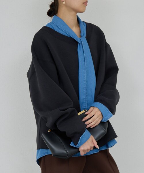 GALLARDAGALANTE（ガリャルダガランテ）の「【大人のスウェット】ボートネックスウェット（Tシャツ/カットソー・レディース・ホワイト/ブラック/グレー/ブラウン・FREE）」の3枚目の写真