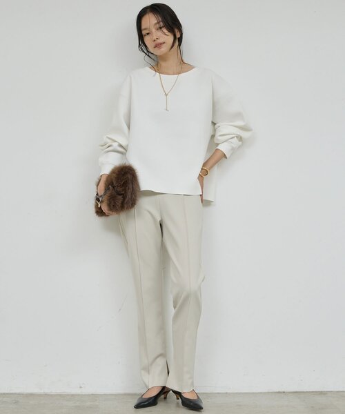 GALLARDAGALANTE（ガリャルダガランテ）の「【大人のスウェット】ボートネックスウェット（Tシャツ/カットソー・レディース・ホワイト/ブラック/グレー/ブラウン・FREE）」の10枚目の写真