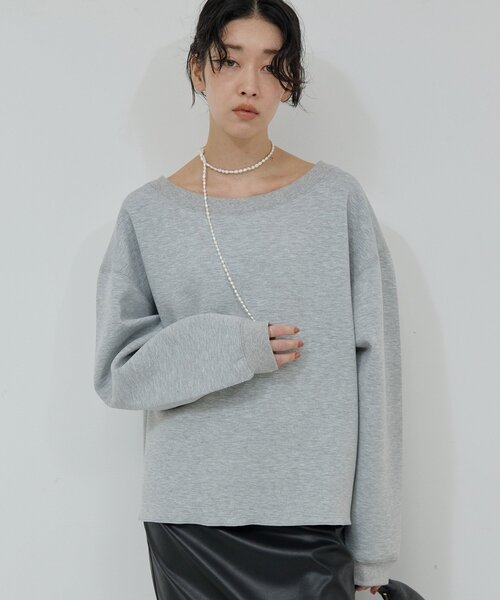 GALLARDAGALANTE(ガリャルダガランテ)の「【大人のスウェット】ボートネックスウェット(Tシャツ/カットソー・レディース・ホワイト/ブラック/グレー/ブラウン・FREE)」の12枚目の写真