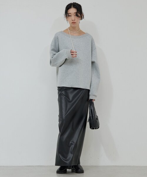 ガリャルダガランテ　ボートネックスウェット　大人　新品　グレー セール】【大人のスウェット】ボートネックスウェット（Tシャツ