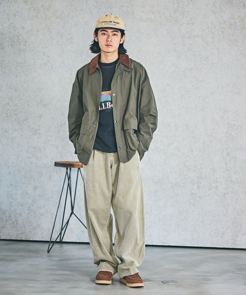 BAYFLOW(ベイフロー)の「コーデュロイワイドパンツ(その他パンツ・メンズ・グレイッシュベージュ/チャコールグレー・MEDIUM/LARGE)」の3枚目の写真