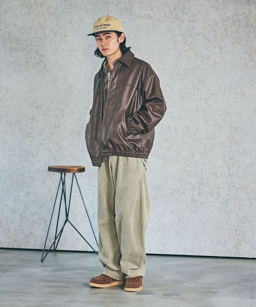 BAYFLOW(ベイフロー)の「コーデュロイワイドパンツ(その他パンツ・メンズ・グレイッシュベージュ/チャコールグレー・MEDIUM/LARGE)」の5枚目の写真