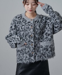 Lui's | ヒョウ柄シャギージャケットカーディガン(カーディガン/ボレロ)