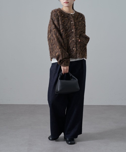 Lui's（ルイス）の「ヒョウ柄シャギージャケットカーディガン（カーディガン/ボレロ・レディース・ブラック/ブラウン・FREE）」の8枚目の写真