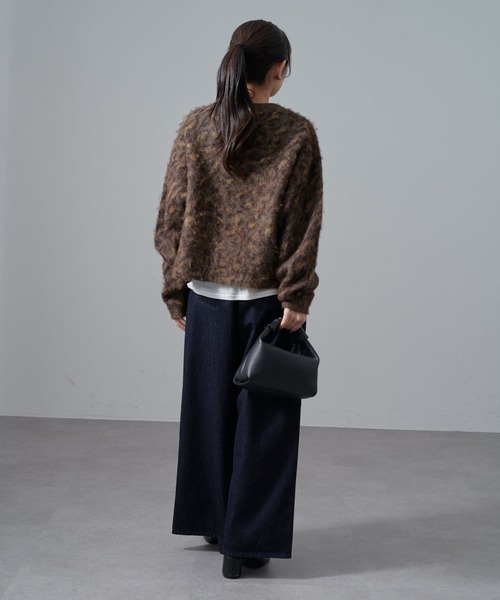 Lui's（ルイス）の「ヒョウ柄シャギージャケットカーディガン（カーディガン/ボレロ・レディース・ブラック/ブラウン・FREE）」の9枚目の写真