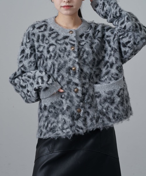 Lui's（ルイス）の「ヒョウ柄シャギージャケットカーディガン（カーディガン/ボレロ・レディース・ブラック/ブラウン・FREE）」の11枚目の写真