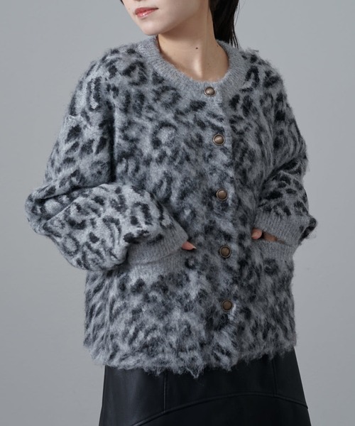 Lui's（ルイス）の「ヒョウ柄シャギージャケットカーディガン（カーディガン/ボレロ・レディース・ブラック/ブラウン・FREE）」の12枚目の写真