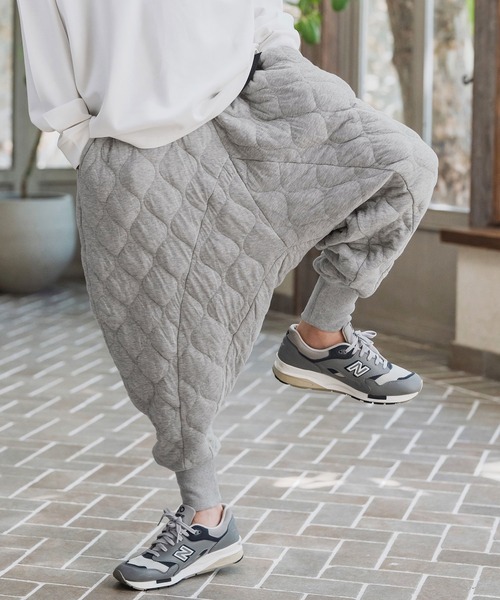 mp14202-Wave Quilting Surrouel Pants キルティングサルエル