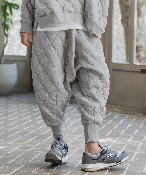 mp14202-Wave Quilting Surrouel Pants キルティングサルエルパンツ