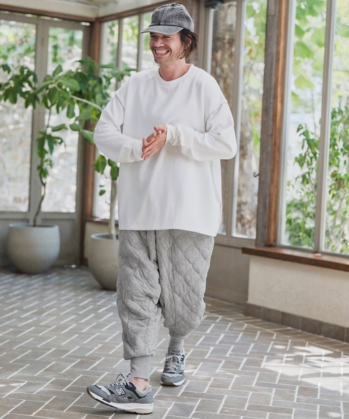 mp14202-Wave Quilting Surrouel Pants キルティングサルエル