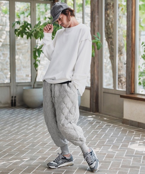 mp14202-Wave Quilting Surrouel Pants キルティングサルエルパンツ